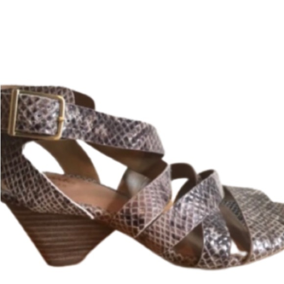 Clarks Ranae Estelle Snakeskin print with stack heel & open toe size 7 - Picture 9 of 16